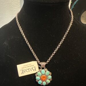 Barse 925 Sterling Silver Turquoise Statement Necklace 31g | NWT